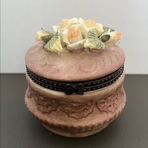 Limoges Porcelain with Raised Floral Trinket Box